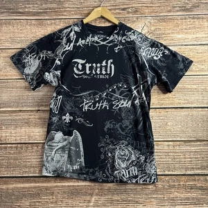Truth Soul Armor Mens Shirt Extra Large Black All Over Gothic Tattoo READ - Picture 1 of 11