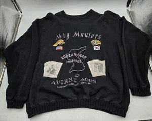 FELPA VINTAGE MIG MAULERS GUERRA DI COREANA AVIREX ACES 1988 Large - Foto 1 di 10