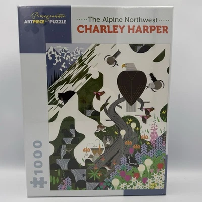 Pomegranate The Alpine Northwest Charley Harper 1000 Pc Puzzle New Sealed 20x25 - Image 1 of 4