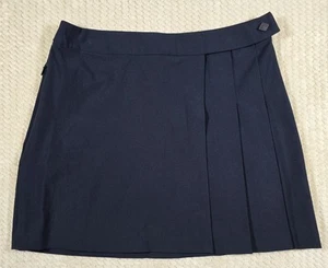 J.Lindeberg Cataleya Pleated Golf Skirt Women Sz M Navy Blue Stretch Preppy - Picture 1 of 12