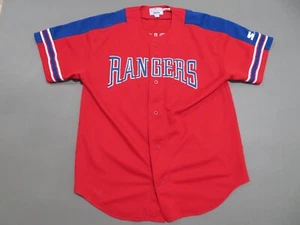 Vintage Ivan Rodriguez Texas Rangers Jersey Mens Large #7 Starter Red Button Up - Picture 1 of 9