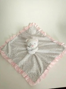Carter's Lovey Bear Plush Rattle Baby Security Blanket Animal Print Pink Raffles - Picture 1 of 3