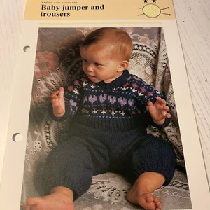 Vintage Hamlyn Knitting Card. Baby Jumper And Trousers - Picture 1 of 3