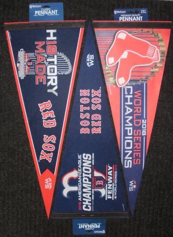 Lot of 3 Different 2018 Boston Red Sox World Series Champions Wincraft Pennants Cover