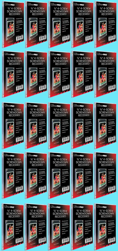 25 Ultra Pro 1/4" 4 tornillos empotrados porta tarjetas coleccionables estándar 3x5 Foto 1 de 2