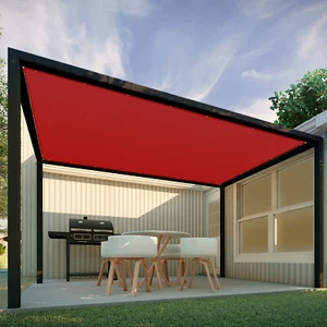 PATIO 2-7FT Red Sun Shade Sail Straight Edge Rectangle UV-Anti for Canopy Yard - Picture 1 of 10