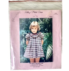 Vestido plisado Ashley's vintage 1986 con patrón de costura especial tallas 2-6 - Imagen 1 de 5