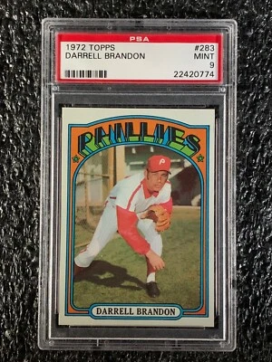1972 Topps Baseball #283 Darrell Brandon PSA 9 - Image 1 of 2