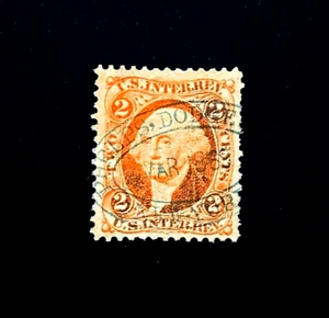 US Stamp - 1864 1st Issue Washington 2c Revenue Blue Cancel NY Sn R15c r81 - Picture 1 of 2