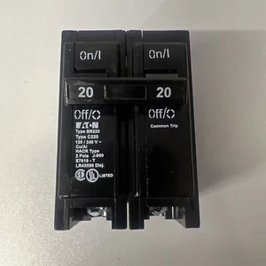 NEW Eaton BR220 20Amp 2 Pole Standard Trip Circuit Breaker Cutler Hammer - Picture 1 of 3