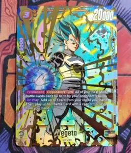 Vegeta FB02-133 Arte Antiguo SR Dragon Ball Fusion Premio Mundial Tarjeta Promocional Oro - Imagen 1 de 4