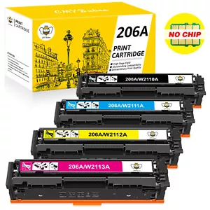 Confezione 4 Toner 206A W2110A per HP Color LaserJet Pro M255dw MFP M283fdw Senza Chip - Foto 1 di 6