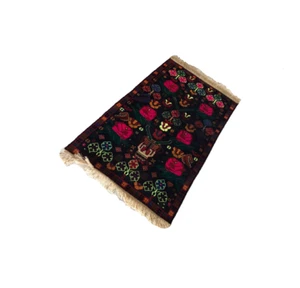 Vintage Afghani Gulab Sher Shaved Rug 32 x 55 inches - Picture 1 of 4
