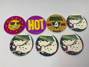 Lot of 7 Hawaiian Pog Milk Cap Board Game *Del Taco Foil Promotion Mighty Ducks - Picture 1 of 8
