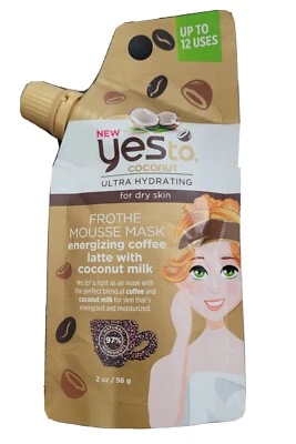 Yes To Coconut Frothe Mousse Mask Energizing Coffee Latte Dry Skin Up To 12 Use  - Image 1 of 2
