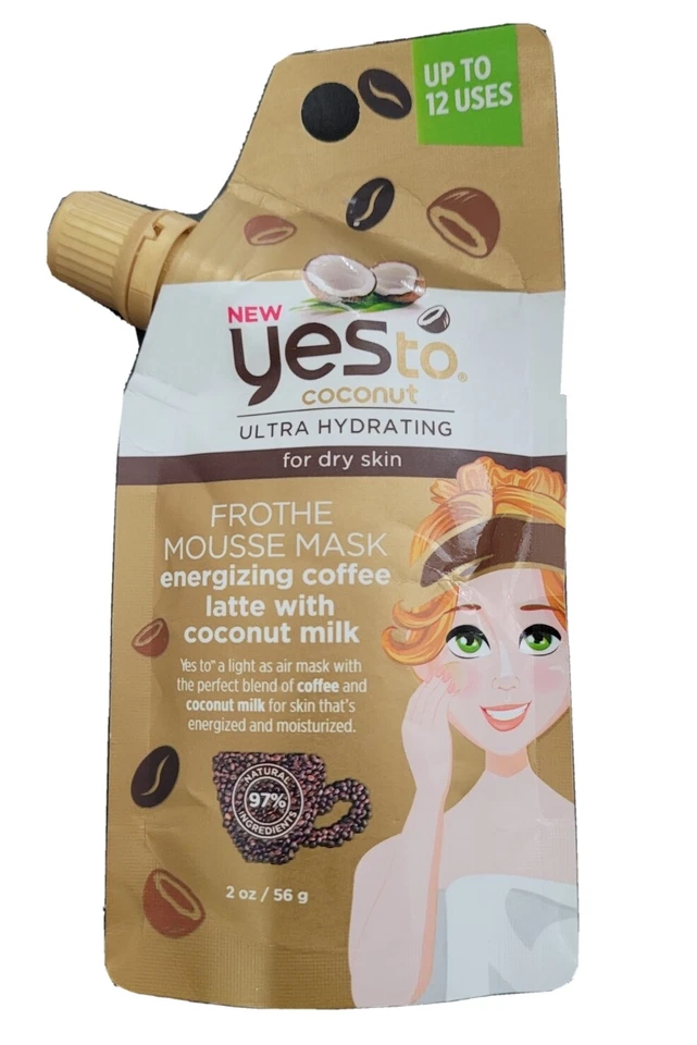 Yes To Coconut Frothe Mousse Mask Energizing Coffee Latte Dry Skin Up To 12 Use  - Image 1 of 2