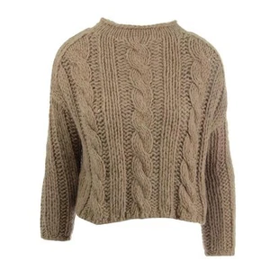$298 Free People Womens Fawn Brown Angora Blend Pullover Sweater Top Sz S NWT - Picture 1 of 2