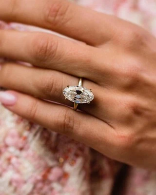 7.80 Carat Old Mine Moval Cut Moissanite Solitaire Engagement Ring, Bridal Ring - Image 1 of 4