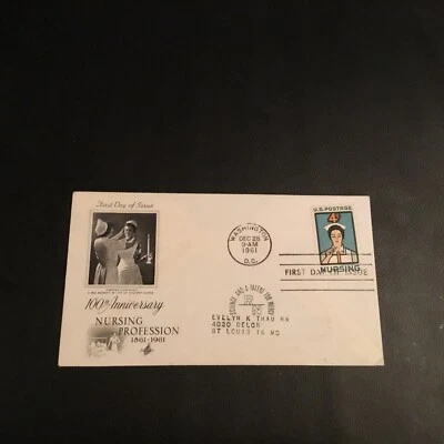 FDC 1961 #1190 Art Craft 100th Anniversary Nursing Profession 4 Cent Stamp USA - Image 1 of 2