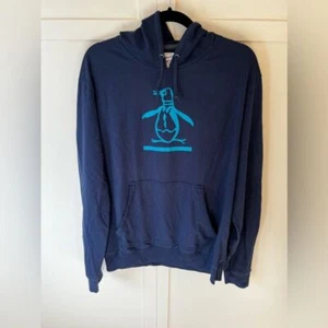 Original Pinguin Herren Hoodie Blau Logo Größe L - Bild 1 von 10