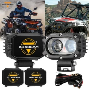 2x AUXBEAM 4 inch LED Pods Work Light Spot Driving Lights + 2x Cover for Polaris - Picture 1 of 12