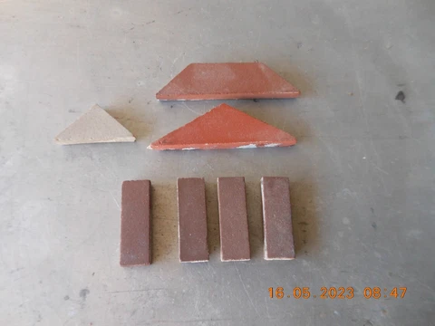 7 reclaimed antique Victorian quarry floor tiles red terracotta  * Cover