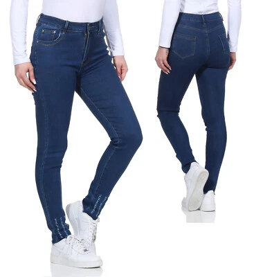Jeans Hosen Damen Stretch 36 38 40 42 44 46 48 High Waist 5 Pocket Röhre Denim  - Bild 1 von 4