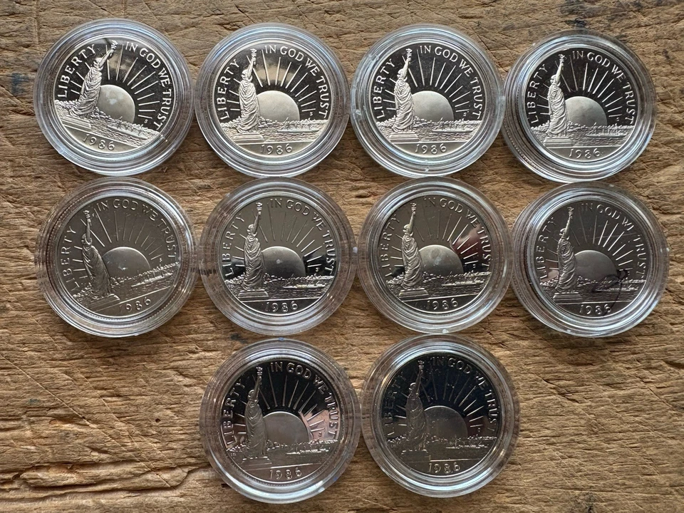 1986-S Proof Statue of Liberty Nation Of Immigrants Comm Half Dollar Lot of 10 - Image 1 of 2