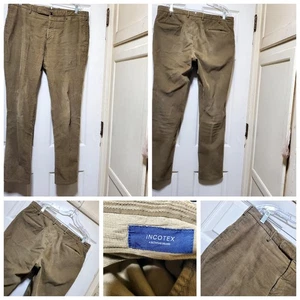 Pantalones de Pana Incotex Pantalones para Hombres 54 Marrón Caqui Calce Ajustado Alta Comodidad - Imagen 1 de 22