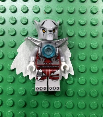 Lego Legends of Chima Minifigure LOC038 LOC38 Worriz Flat Silver Armor Cape - Image 1 of 2