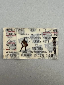 NJ Nets vs Atlanta Hawks Ticket Stub 4/19/1995 - Picture 1 of 2