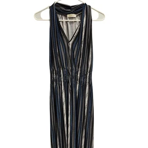 Maxi Vestido Para Mujer Seven Islands Negro y Azul Elastizado Resort Playa Talla 1XL - Imagen 1 de 9