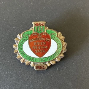 Vintage Birks Sterling Brooch Pin 1955 Canadian Curling Macdonald's Brier Regina - Picture 1 of 3