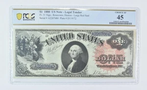 1880 $1 Legal Tender Fr#31 Large Note Choice XF 45 PCGS *9523 - Picture 1 of 3