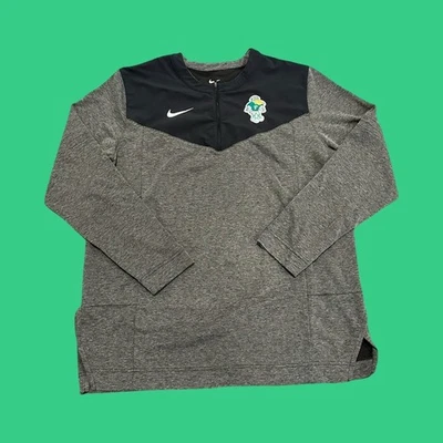Пуловер Nike Dri-FIT Tulane Green Wave с длинным рукавом толстовка серый мужской большой - Изображение 1 из 4