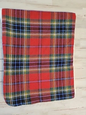 Pottery Barn Stewart Plaid Lumbar Pillow Cover 14" X 36"  Red, SHERPA Back - Image 1 of 2