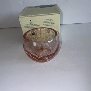 Partylite Crackle Tea Light Holder P0314 • In Original Box PINK - Picture 1 of 5
