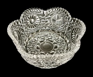 Hofbauer The Byrdes Collection Crystal 8” Hexagonal Round Serving Bowl Excellent - Picture 1 of 7