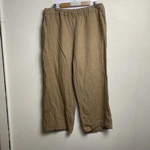 Witchery Linen Pants Size 16 Brown Pull On Wide Leg Relaxed - Bild 1 von 12