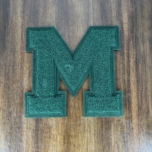 Vintage Varsity Letter M Patch Letterman Green - Picture 1 of 5