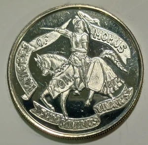 Momus 2001 .999 Fine Silver Theme New Orleans Mardi Gras Krewe Doubloon Token C - Picture 1 of 2
