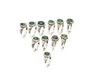 Wholesale 11Pc 925 Solid Sterling Silver Green Simulated Emerald Ring Lot D302
