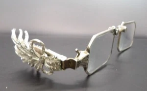 Incredible Art Deco Rhinestone and Silver Folding Lorgnette Eyeglasses - Picture 1 of 10