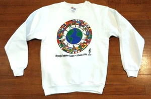 Vintage 1996 Atlanta Summer Olympic Games White Sweatshirt Youth L 14-16 Hanes - Picture 1 of 7