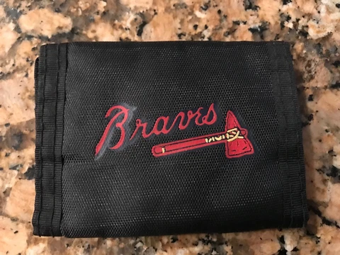 NEW Atlanta Braves Black Nylon Bifold Wallet Billfold FreeShipping Cover