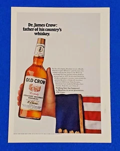 1970 OLD CROW BOURBON ORIGINAL COLOR PRINT AD SHIPS FREE DR. JAMES CROW LOT S21 - Picture 1 of 1