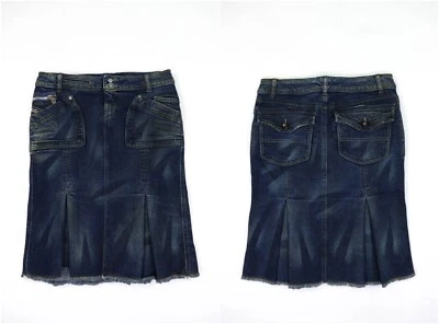 Falda midi acampanada de mezclilla vintage Diesel Y2K talla 29 Foto 1 de 4