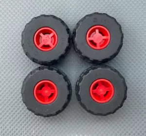 Nuovi pneumatici palloncino LEGO Ruote Rosse 11 mm x 12 mm e 24 x 12 R (x4) 56890/6014b - Foto 1 di 5