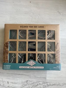 Puzzle in metallo antico True Genius 15 puzzle laser cervello Project Genius nuovo - Foto 1 di 2