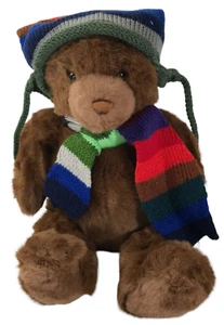 Vintage Lord & Taylor Teddy Bear 18" Plush Stuffed Animal 2000 Hat Scarf Retired - Picture 1 of 6